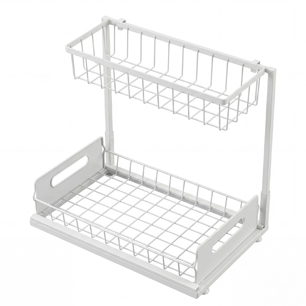 Toque Under Sink Storage Rack Kitchen Cabinet Organiser 2-Tier Shelving Home detail