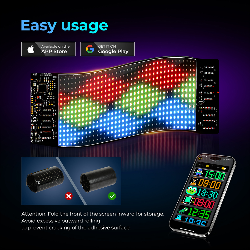 Emitto Car Window LED Light Dynamic Display Screen Panel APP Control Waterproof - Picture 18 of 33