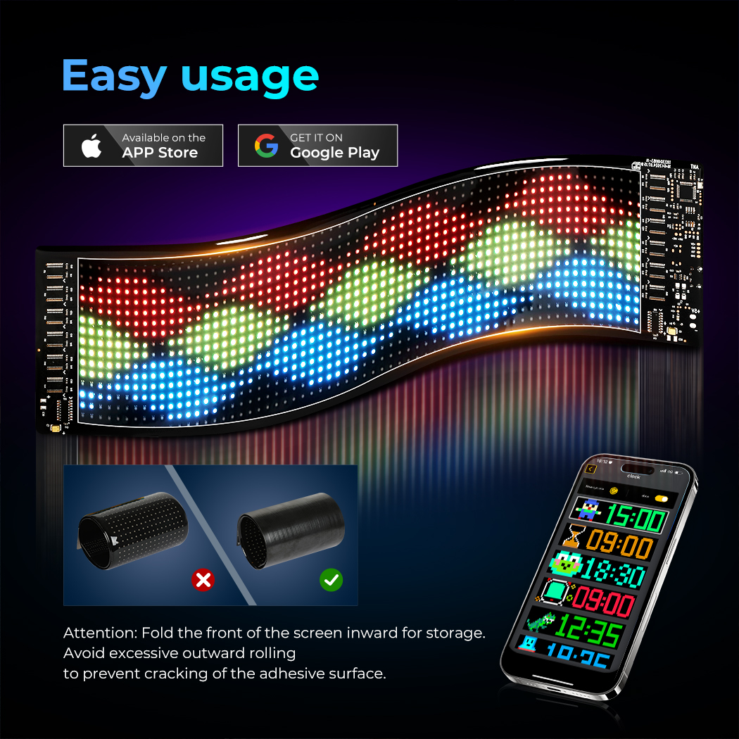 Emitto Car Window LED Light Dynamic Display Screen Panel APP Control Waterproof - Picture 29 of 33