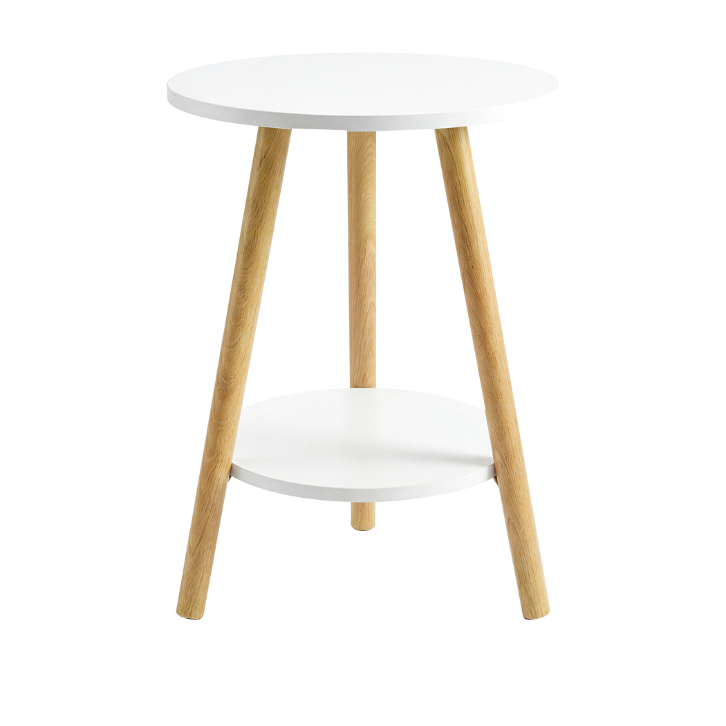 Levede Round Coffee Table 2-Layer Living Room End Tables Bedroom Side Tables