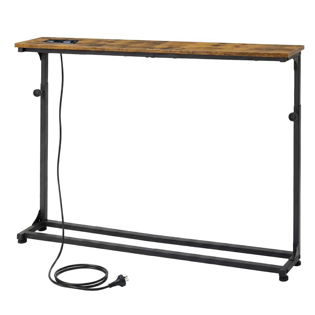 Levede Narrow Sofa Table Power Ports Behind Console Side Adjustable Living Room