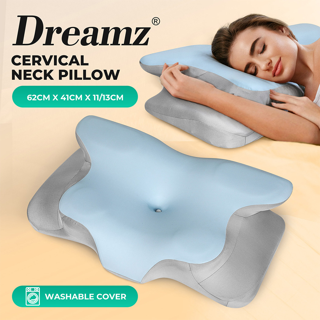 Dreamz Memory Foam Pillow Removable Pillowcase Neck Shoulder Arm Support Pain - Picture 12 of 33