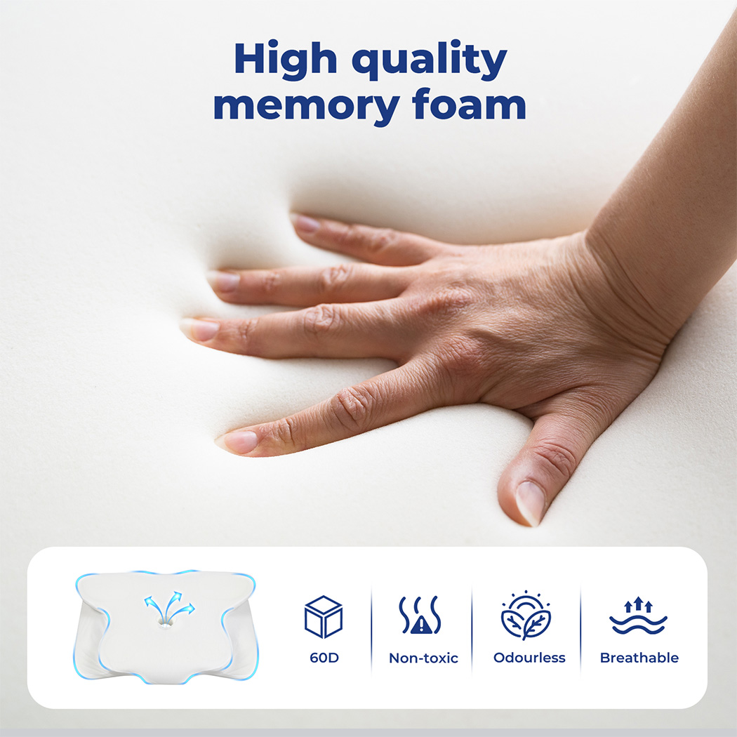 Dreamz Memory Foam Pillow Removable Pillowcase Neck Shoulder Arm Support Pain - Picture 15 of 33