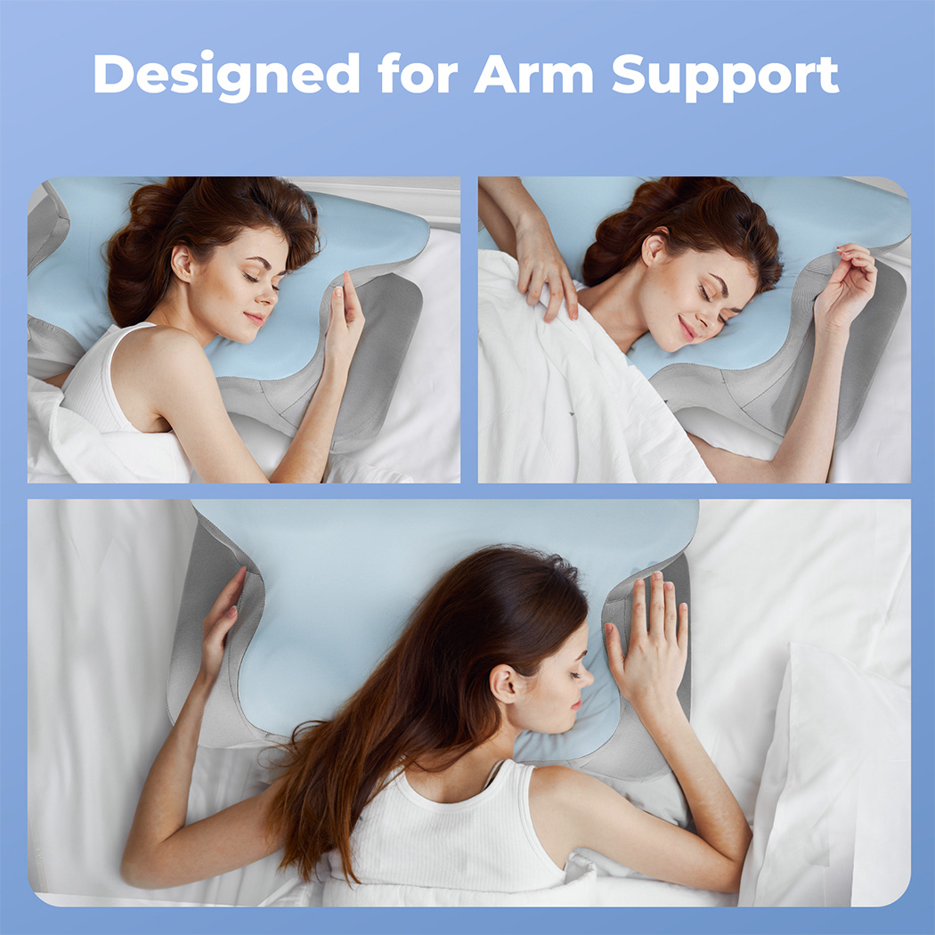 Dreamz Memory Foam Pillow Removable Pillowcase Neck Shoulder Arm Support Pain - Picture 19 of 33