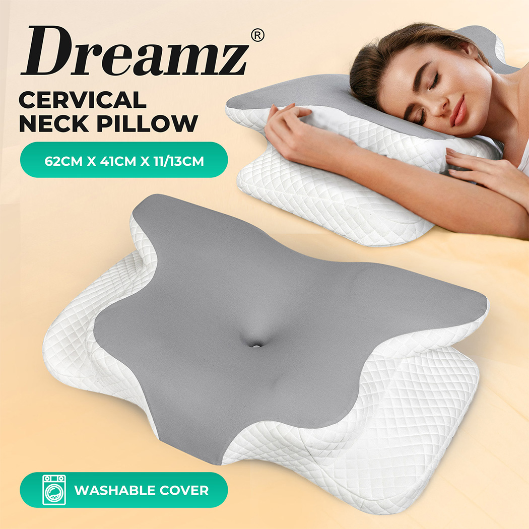 Dreamz Memory Foam Pillow Removable Pillowcase Neck Shoulder Arm Support Pain - Picture 23 of 33