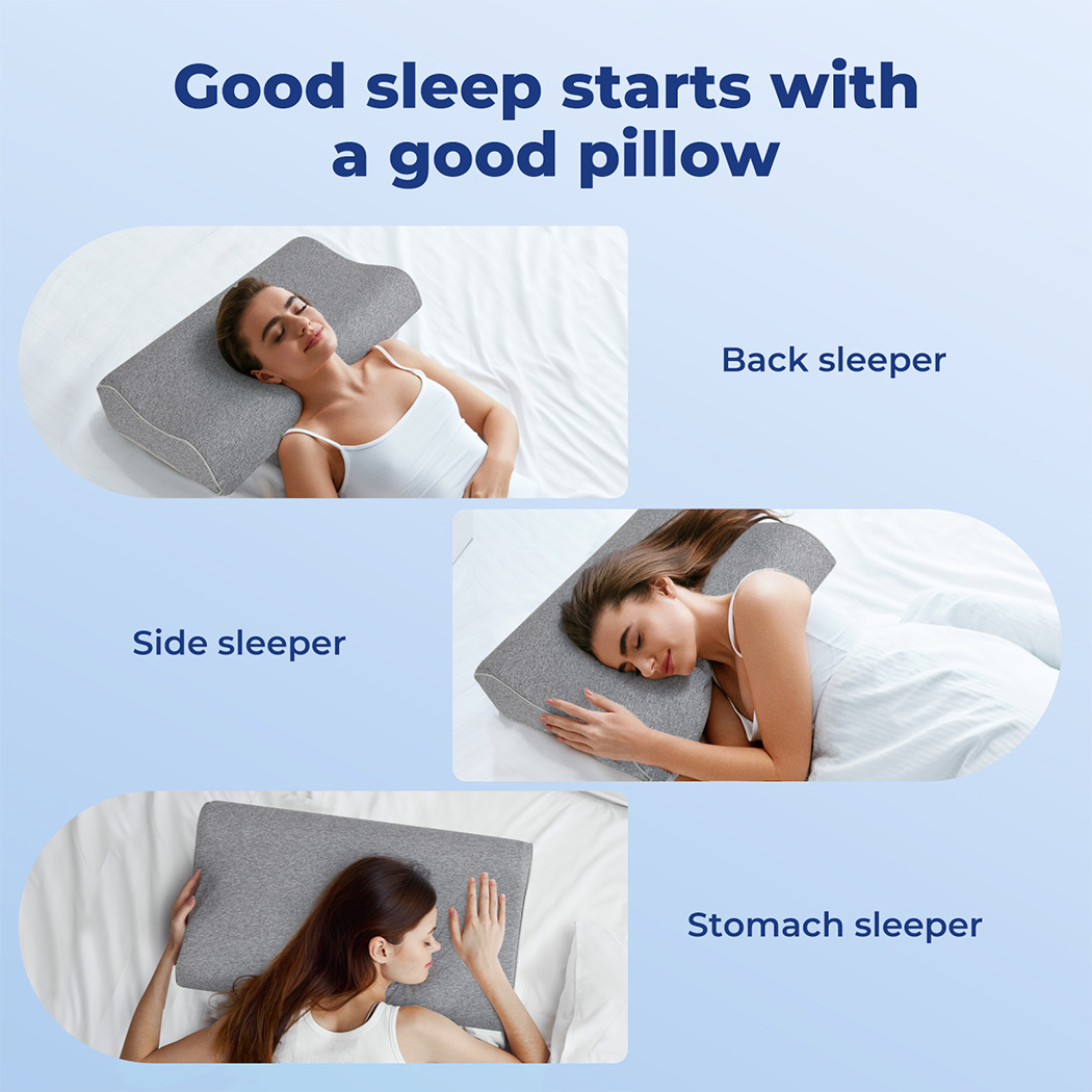 Dreamz Memory Foam Pillows Cervical Support Pilowcase Ergonomic Neck Pain Relief - Picture 12 of 30