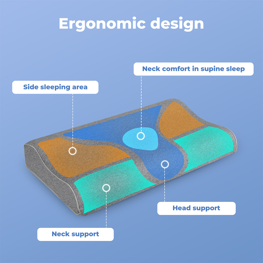 Dreamz Memory Foam Pillows Cervical Support Pilowcase Ergonomic Neck Pain Relief - Picture 13 of 30