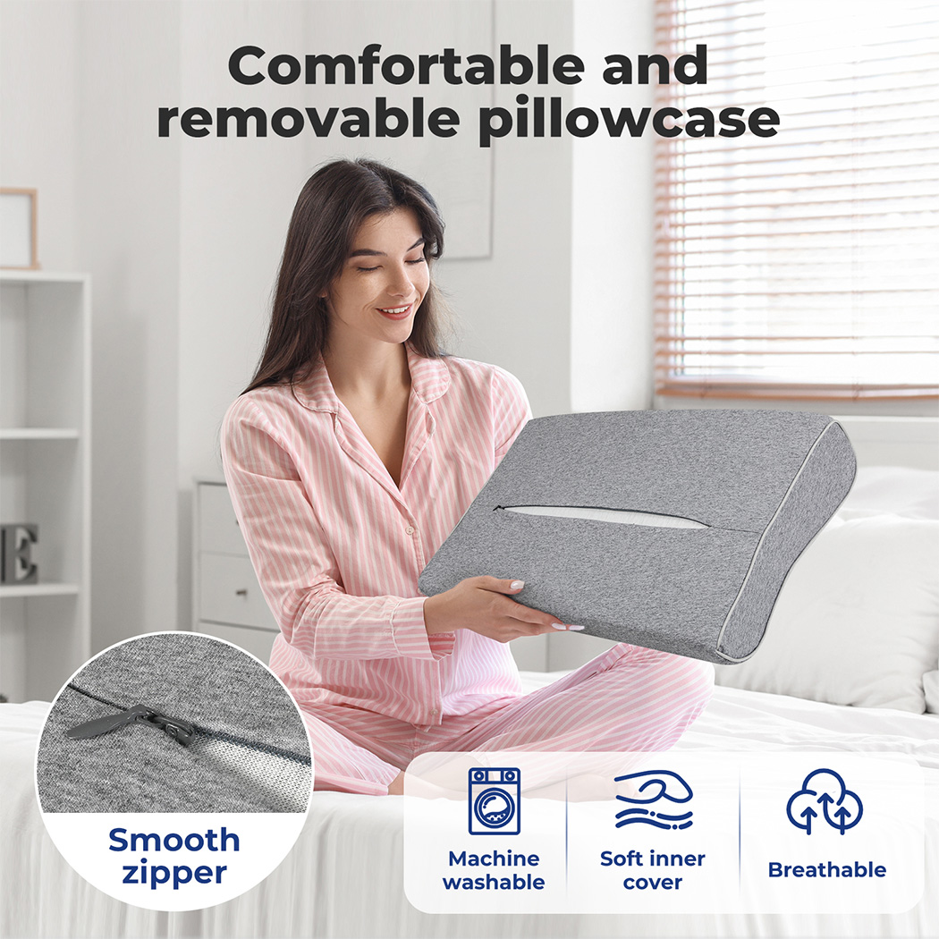 Dreamz Memory Foam Pillows Cervical Support Pilowcase Ergonomic Neck Pain Relief - Picture 15 of 30