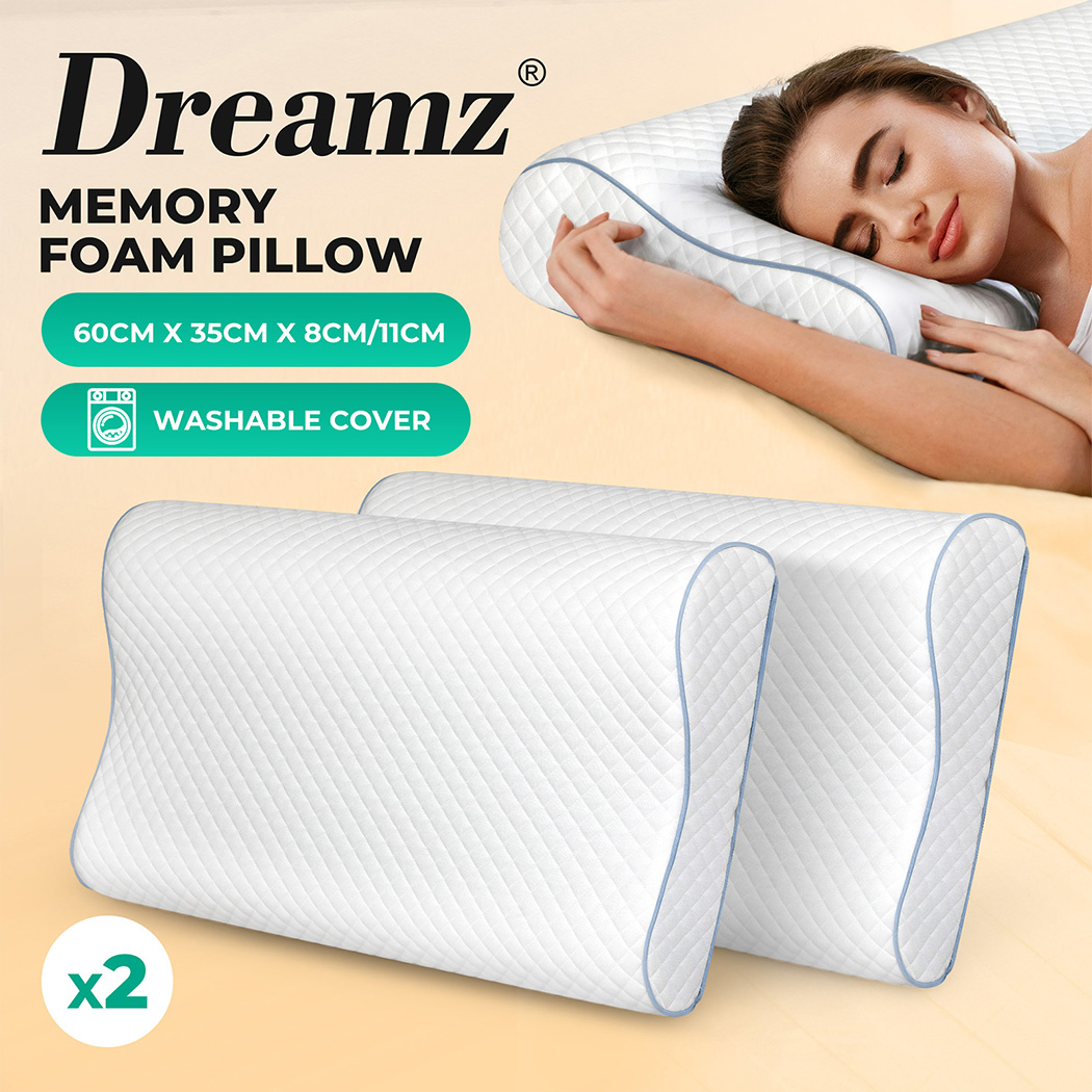 Dreamz Memory Foam Pillows Cervical Support Pilowcase Ergonomic Neck Pain Relief - Picture 21 of 30