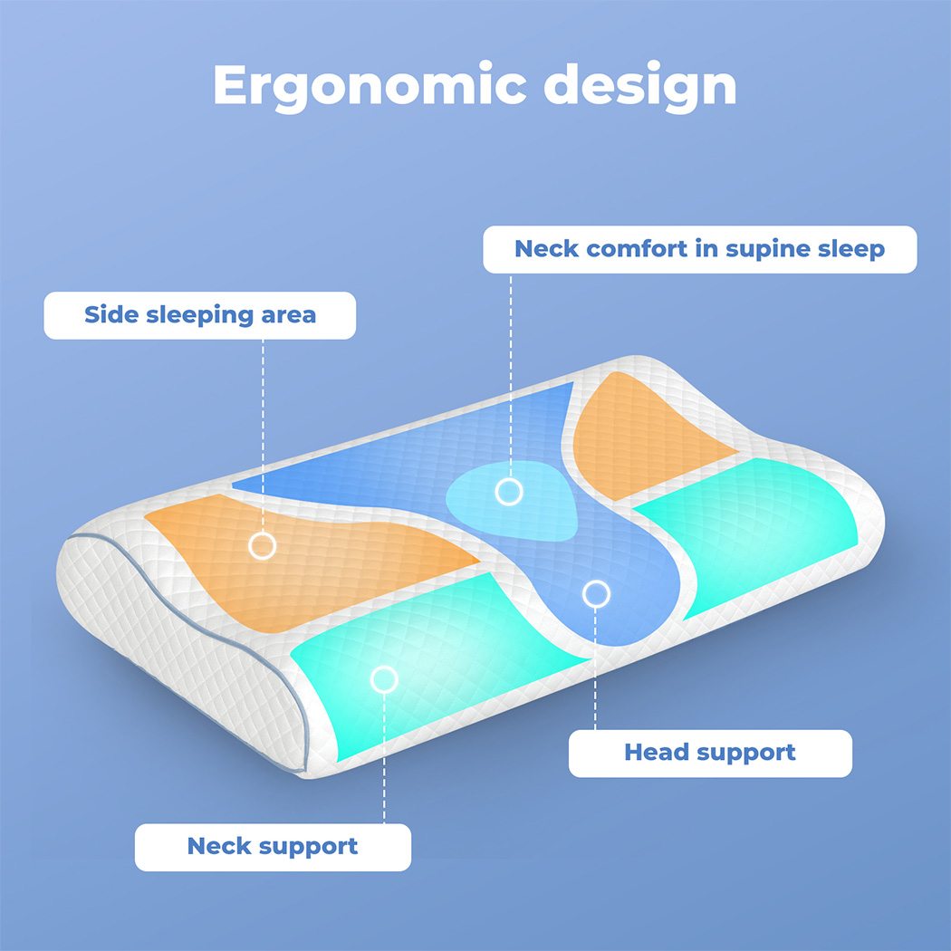 Dreamz Memory Foam Pillows Cervical Support Pilowcase Ergonomic Neck Pain Relief - Picture 23 of 30