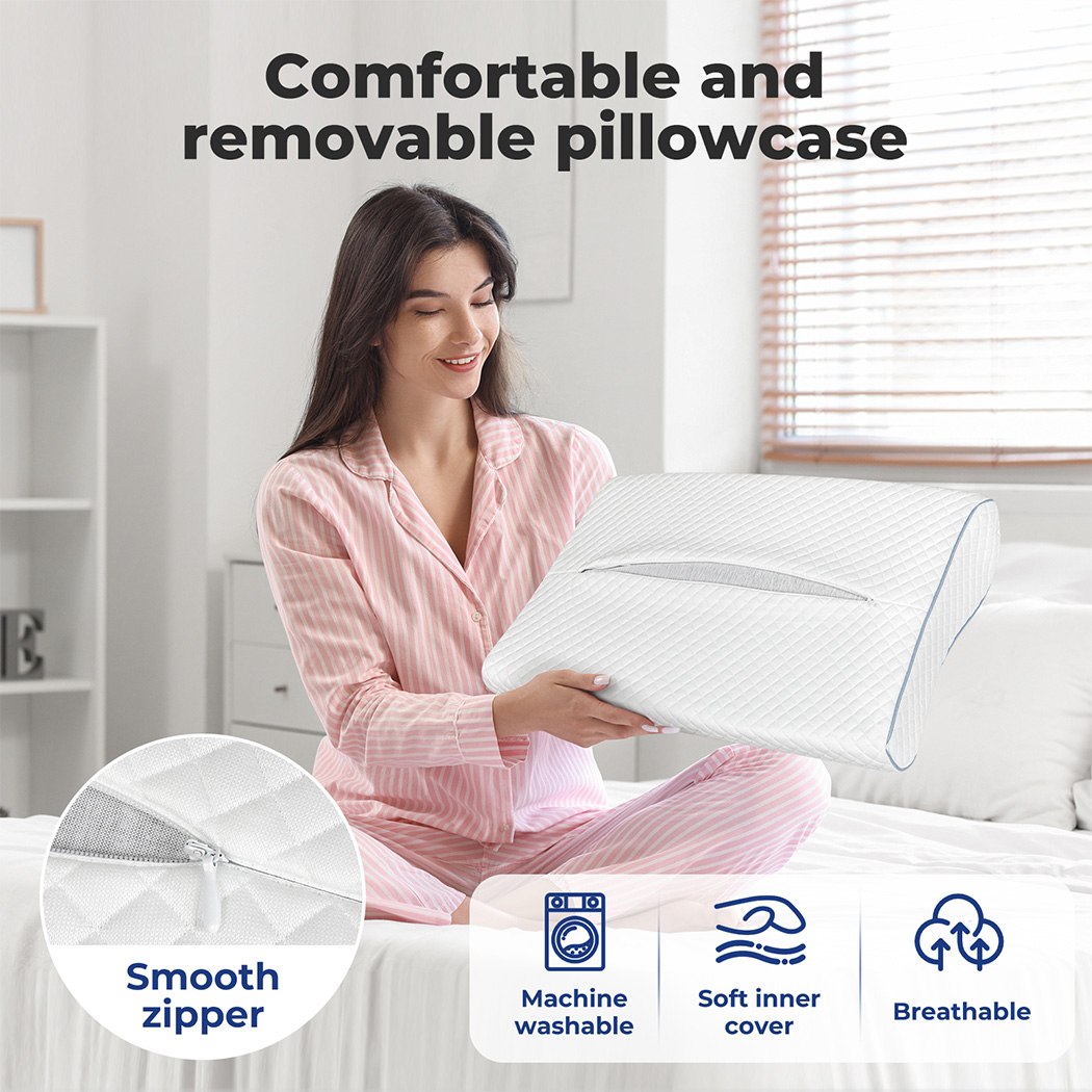 Dreamz Memory Foam Pillows Cervical Support Pilowcase Ergonomic Neck Pain Relief - Picture 25 of 30