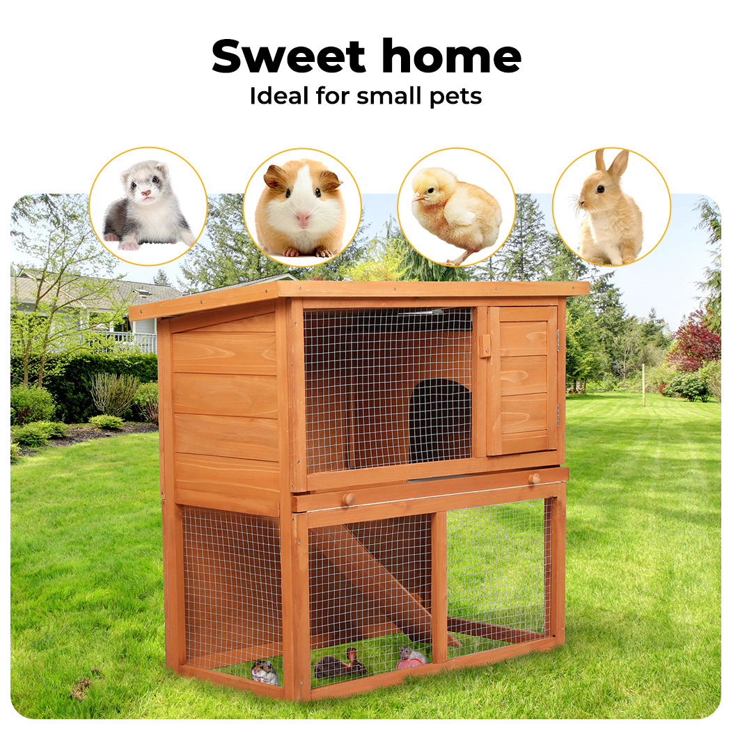 Pawz Chicken Coop Rabbit Hutch Large Hen Run Cage Hutches House Wooden Outdoor - Picture 35 of 45