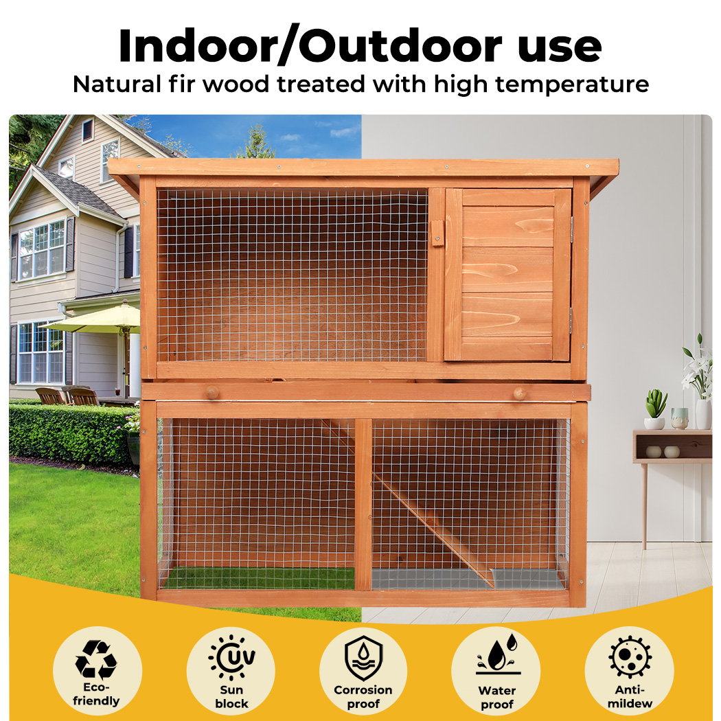 Pawz Chicken Coop Rabbit Hutch Large Hen Run Cage Hutches House Wooden Outdoor - Picture 36 of 45