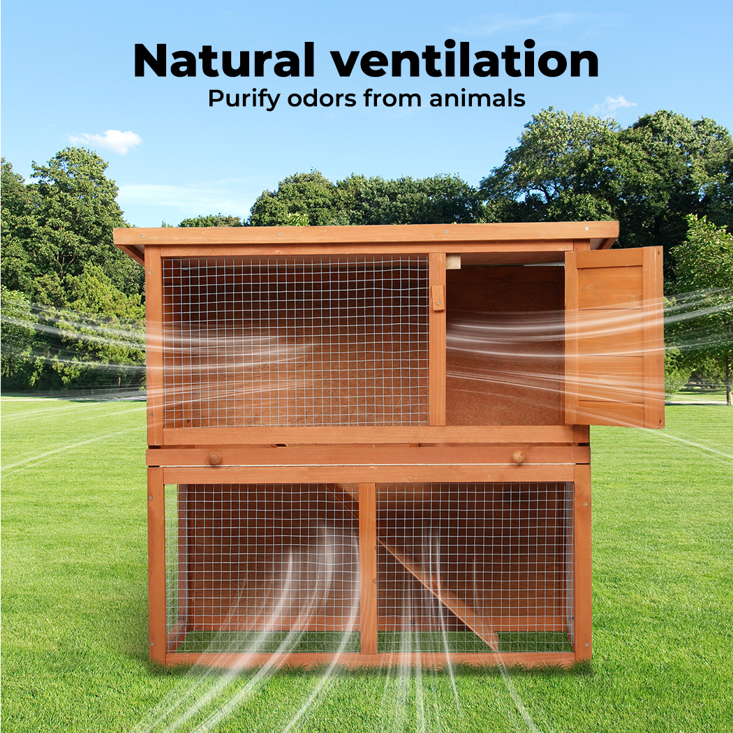 Pawz Chicken Coop Rabbit Hutch Large Hen Run Cage Hutches House Wooden Outdoor - Picture 37 of 45