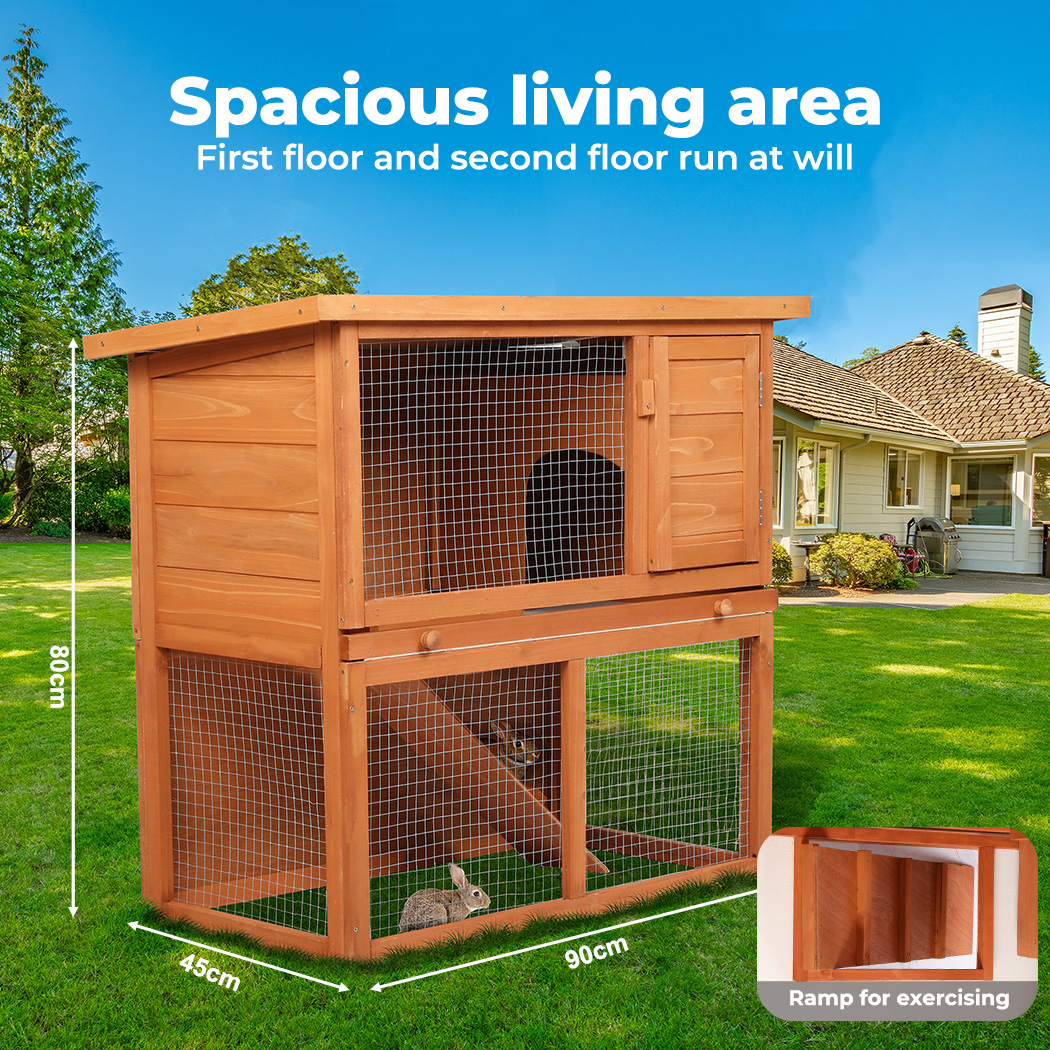 Pawz Chicken Coop Rabbit Hutch Large Hen Run Cage Hutches House Wooden Outdoor - Picture 38 of 45