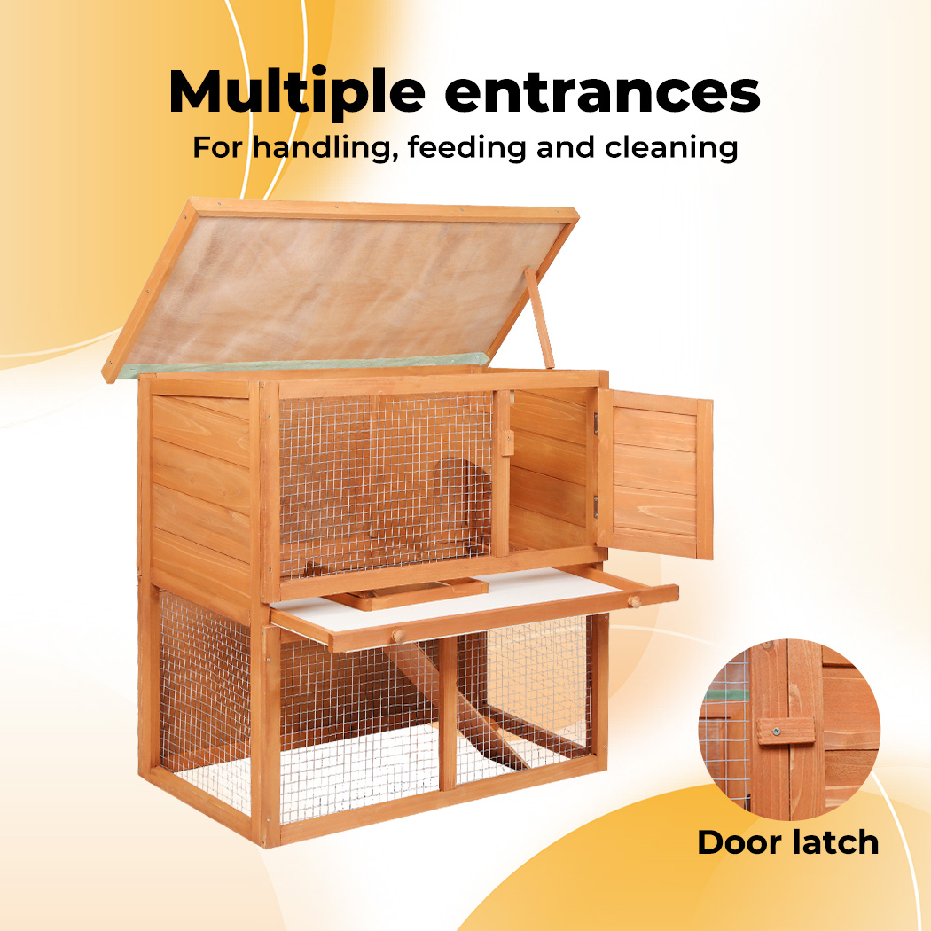 Pawz Chicken Coop Rabbit Hutch Large Hen Run Cage Hutches House Wooden Outdoor - Picture 39 of 45