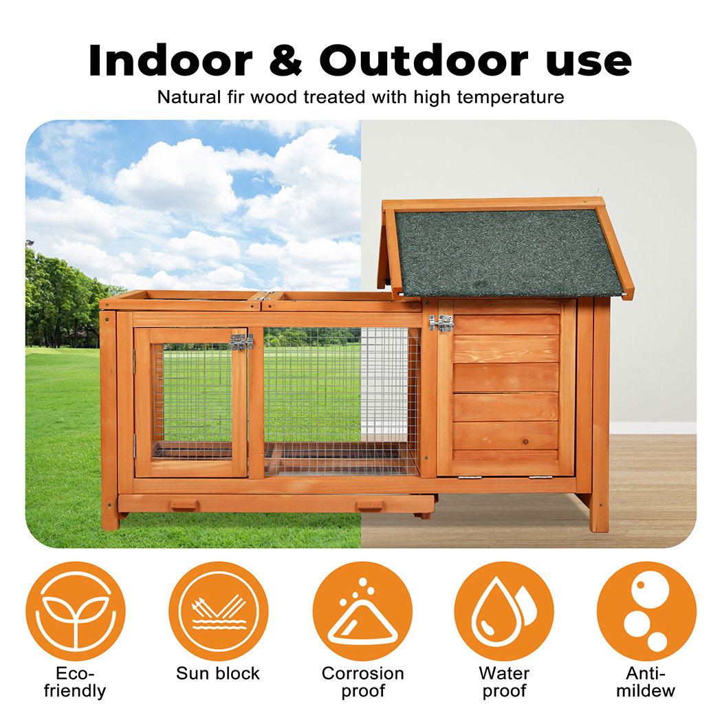 Pawz Chicken Coop Rabbit Hutch Large Hen Run Cage Hutches House Wooden Outdoor - Picture 13 of 45