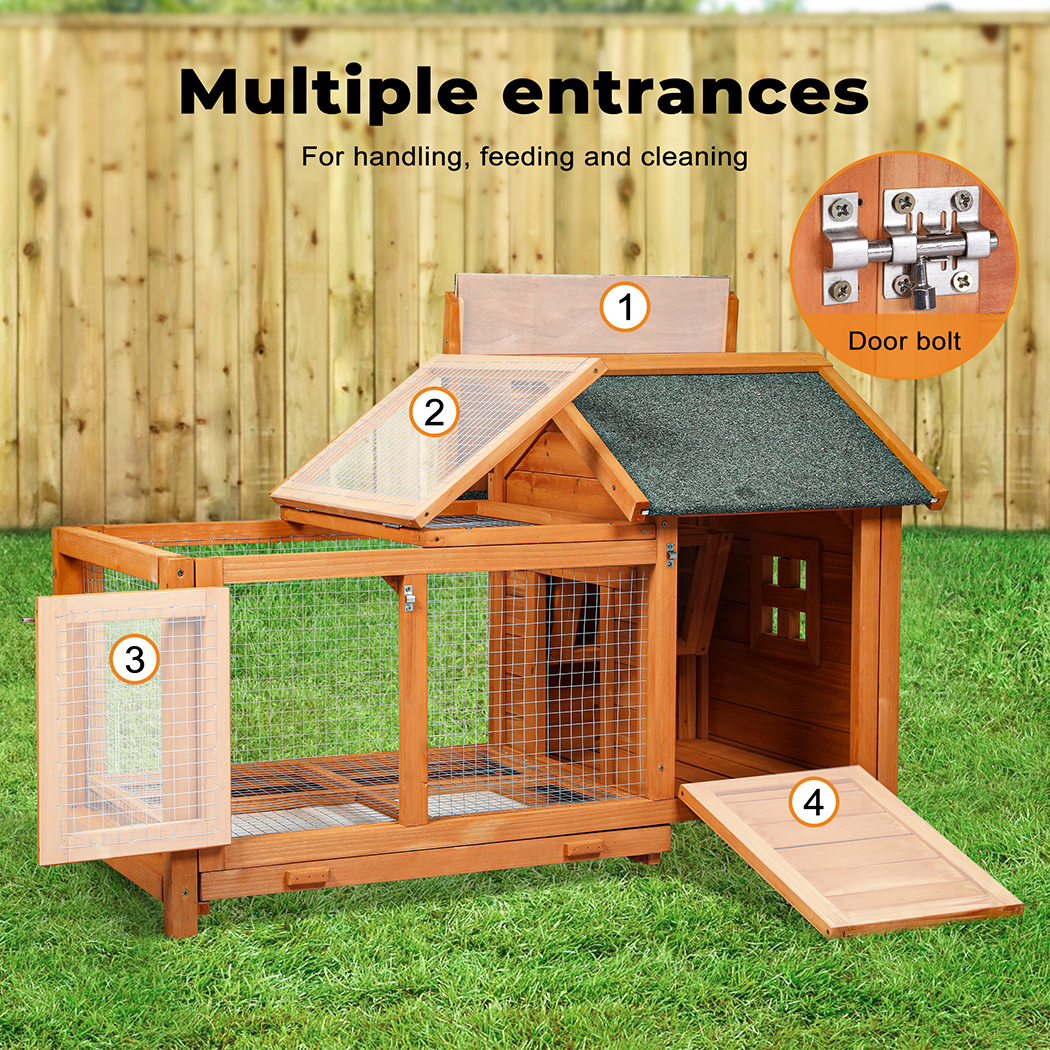 Pawz Chicken Coop Rabbit Hutch Large Hen Run Cage Hutches House Wooden Outdoor - Picture 16 of 45