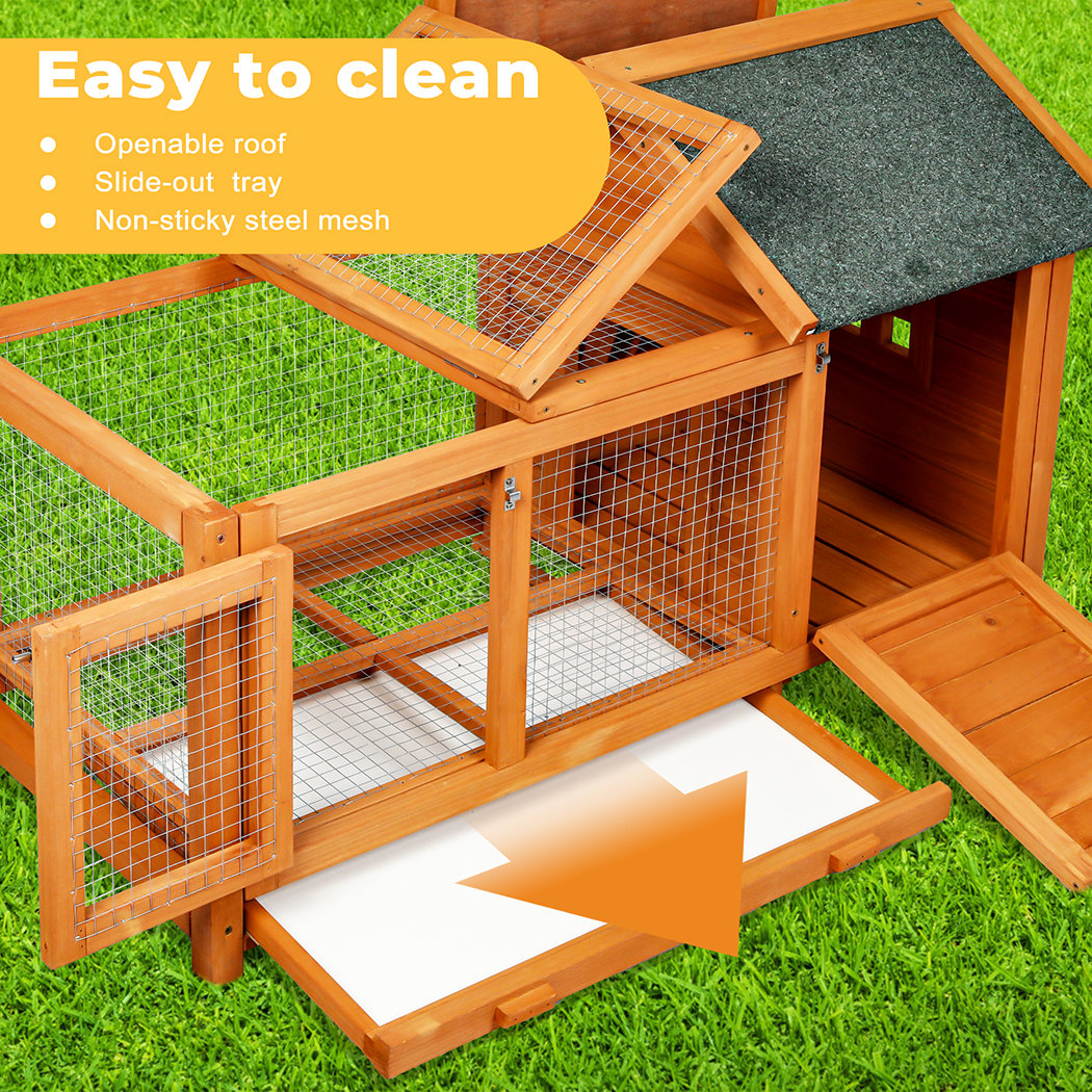 Pawz Chicken Coop Rabbit Hutch Large Hen Run Cage Hutches House Wooden Outdoor - Picture 18 of 45