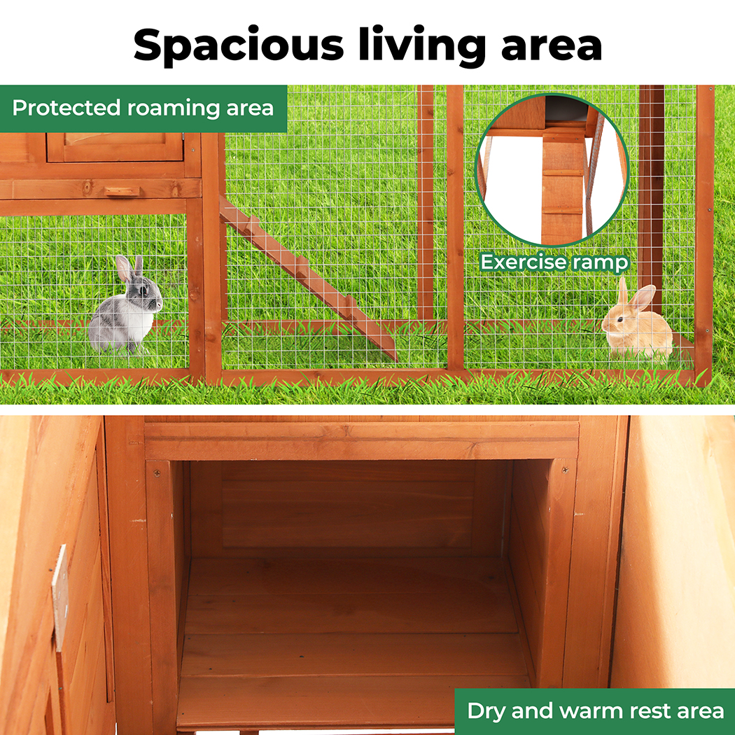 Pawz Chicken Coop Rabbit Hutch Large Hen Run Cage Hutches House Wooden Outdoor - Picture 27 of 45