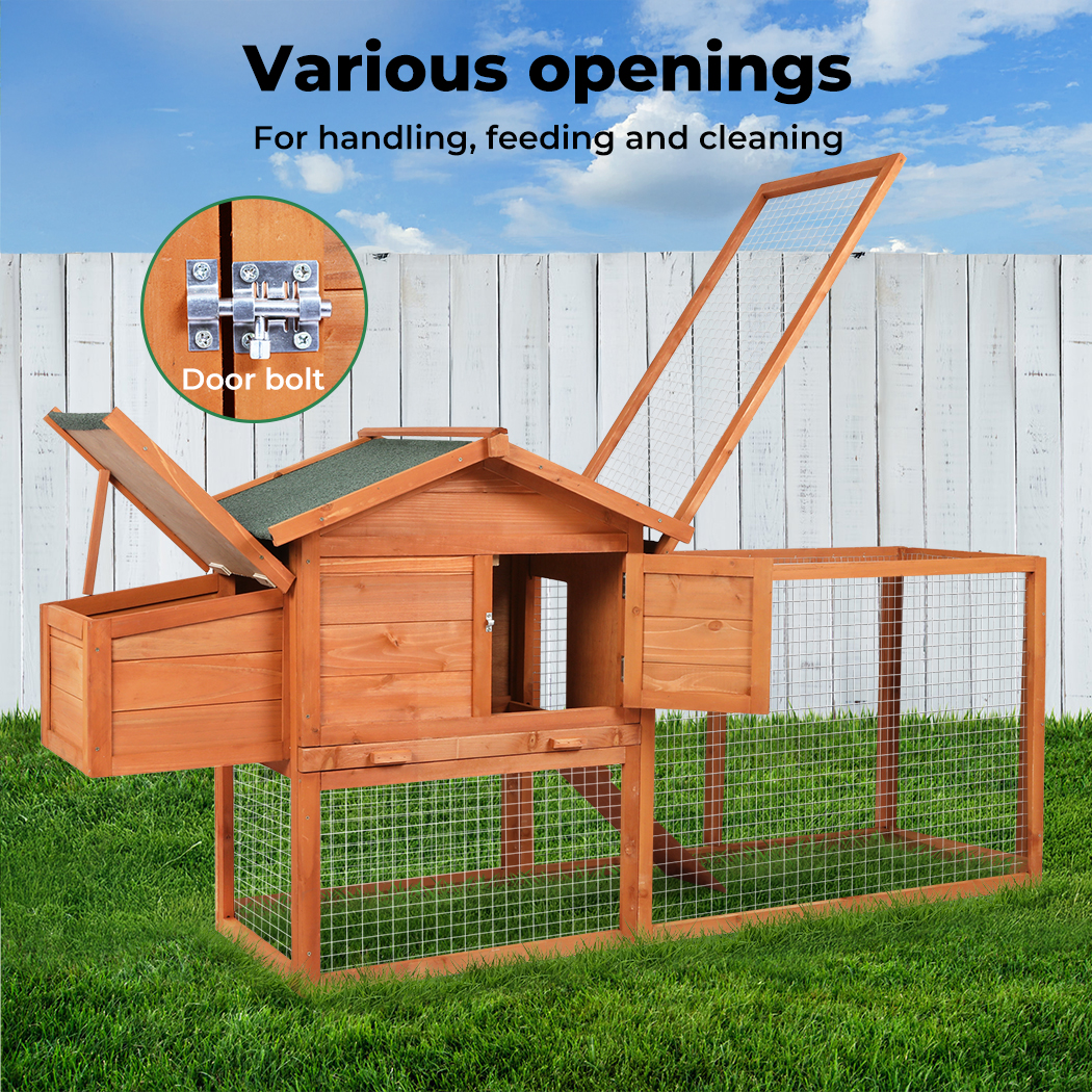 Pawz Chicken Coop Rabbit Hutch Large Hen Run Cage Hutches House Wooden Outdoor - Picture 28 of 45