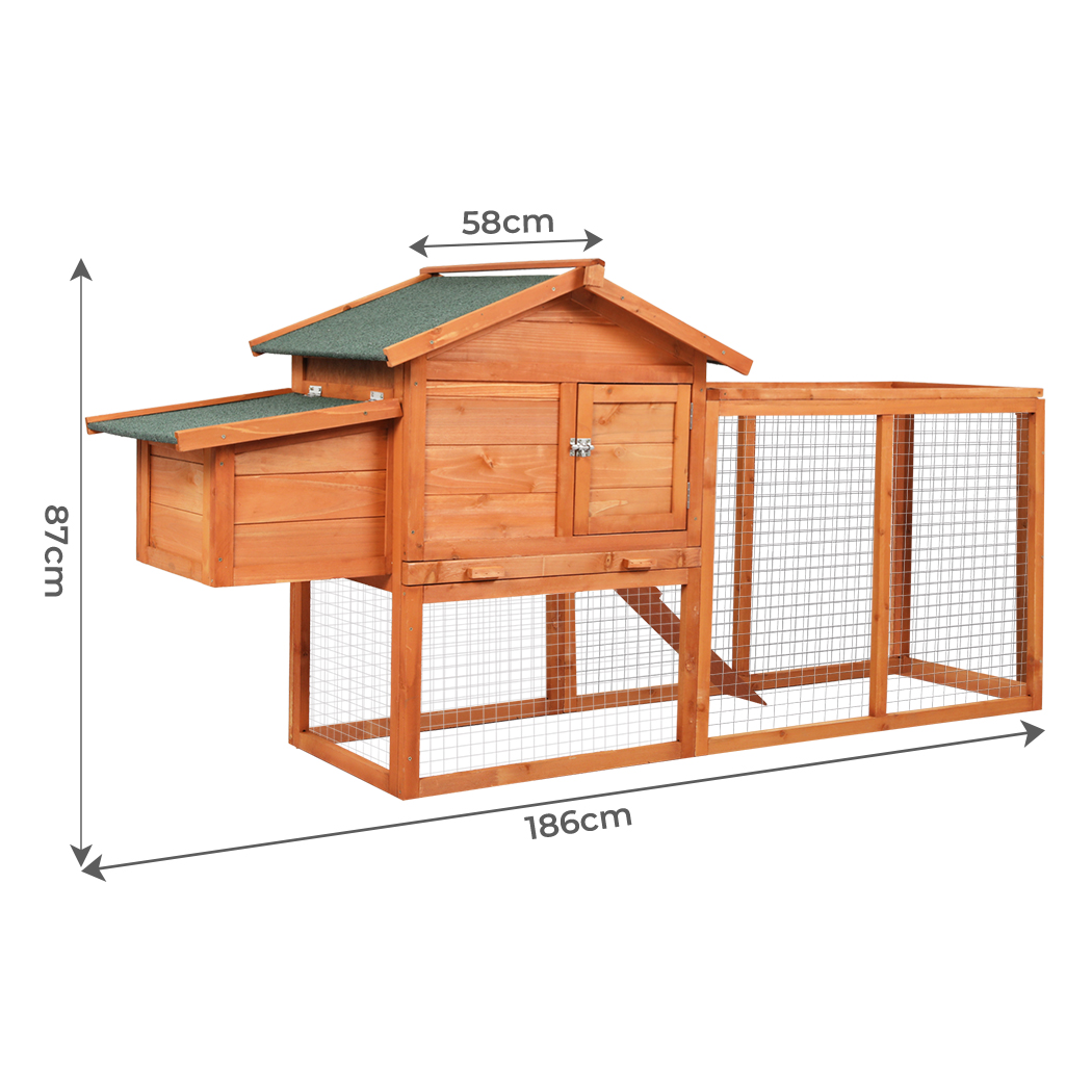 Pawz Chicken Coop Rabbit Hutch Large Hen Run Cage Hutches House Wooden Outdoor - Picture 31 of 45