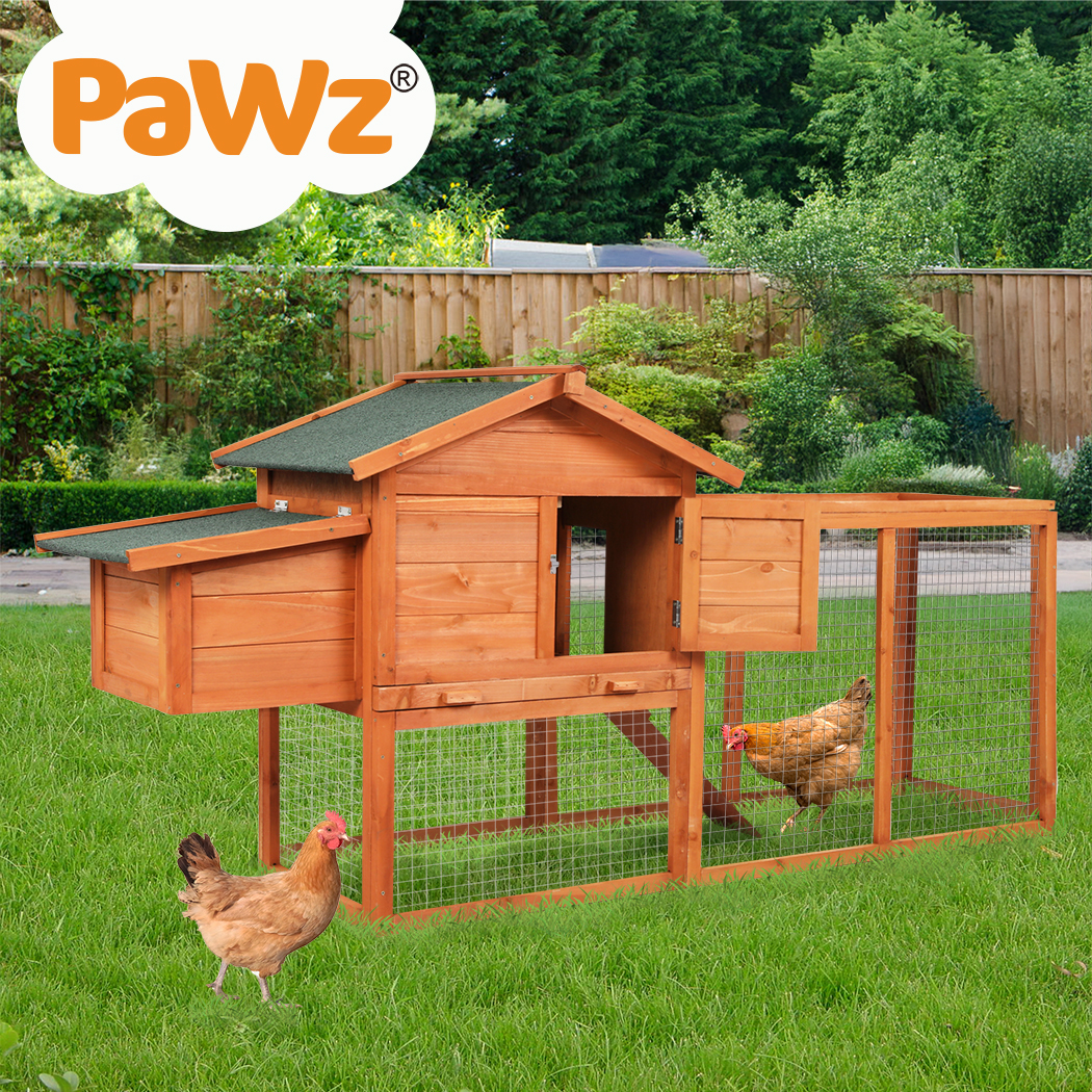 Pawz Chicken Coop Rabbit Hutch Large Hen Run Cage Hutches House Wooden Outdoor - Picture 32 of 45