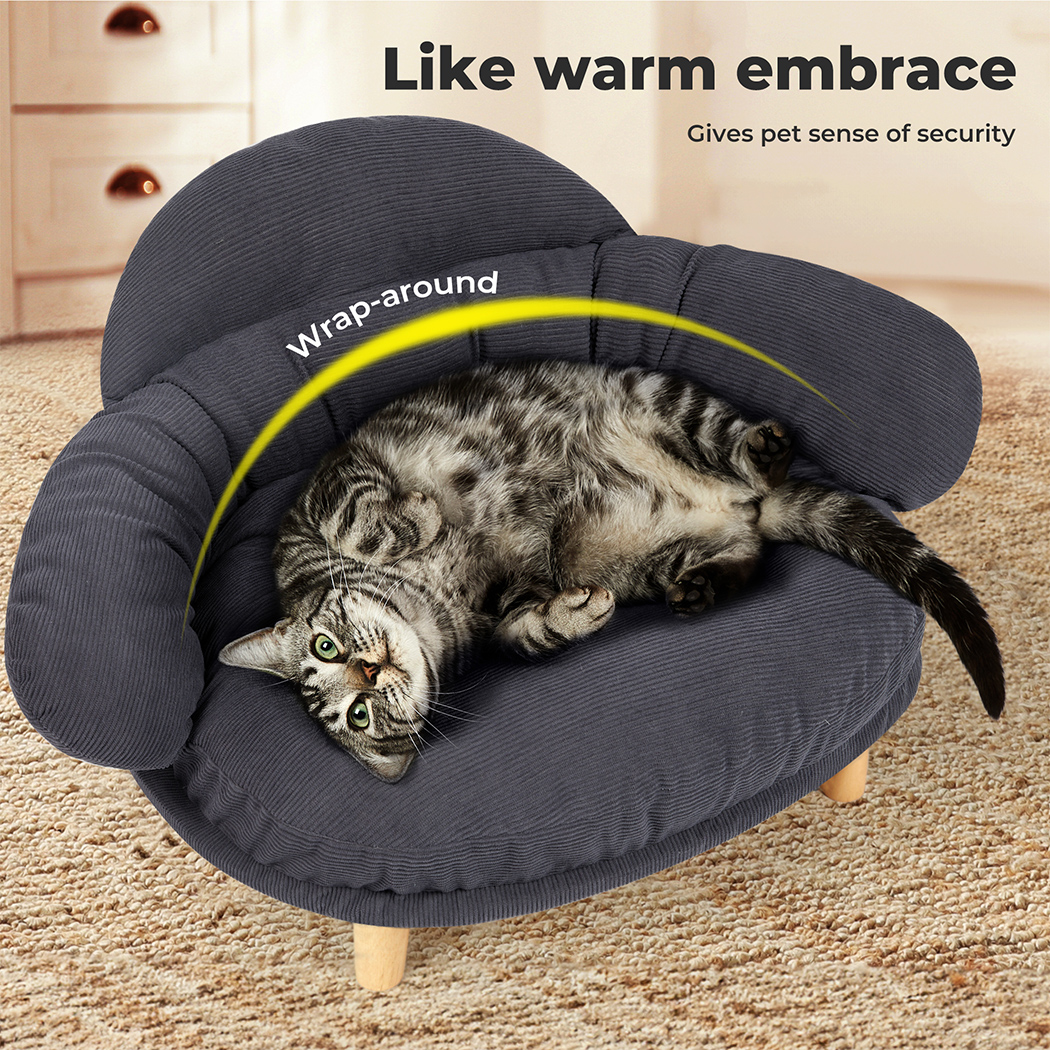 Pawz Elevated Pet Dog Cat Bed Sofa Couch Kitten Lounge Raised Sofa Bed 4-Legged - Picture 41 of 60