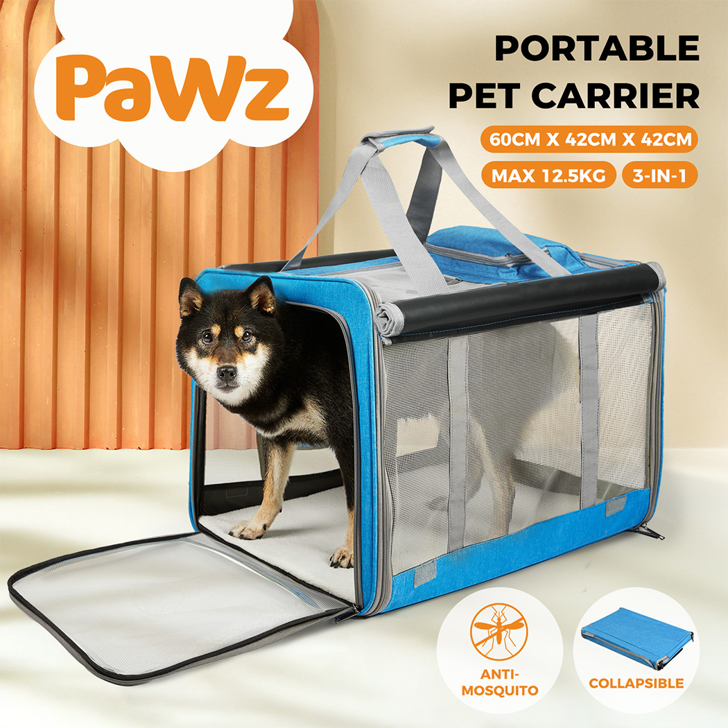 Pawz Pet Carrier Bag Foldable Dog Cat Soft Crate Travel Cage Portable Car Kennel - Picture 13 of 84