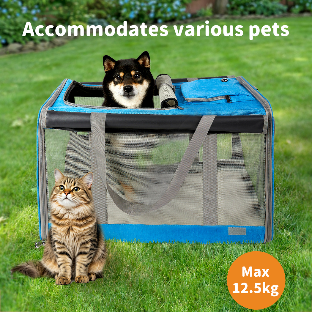 Pawz Pet Carrier Bag Foldable Dog Cat Soft Crate Travel Cage Portable Car Kennel - Picture 15 of 84