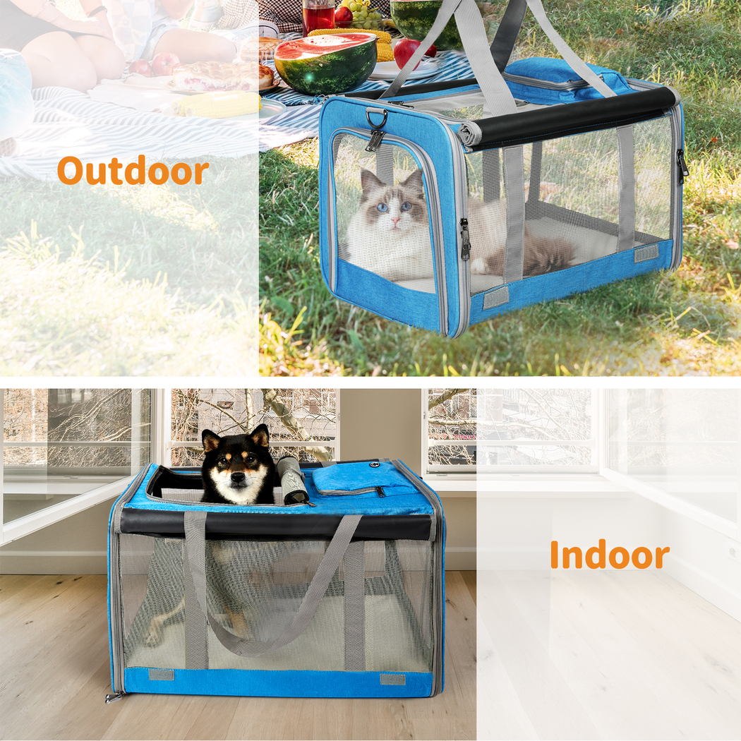 Pawz Pet Carrier Bag Foldable Dog Cat Soft Crate Travel Cage Portable Car Kennel - Picture 22 of 84
