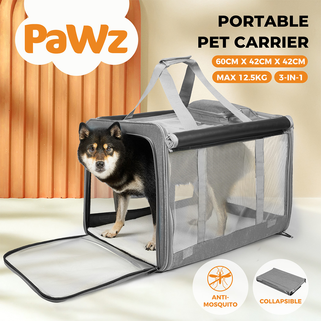 Pawz Pet Carrier Bag Foldable Dog Cat Soft Crate Travel Cage Portable Car Kennel - Picture 49 of 84