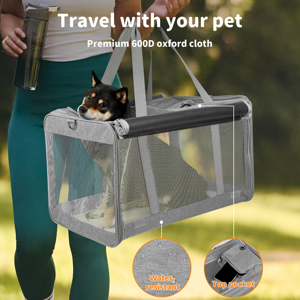 Pawz Pet Carrier Bag Foldable Dog Cat Soft Crate Travel Cage Portable Car Kennel - Picture 50 of 84
