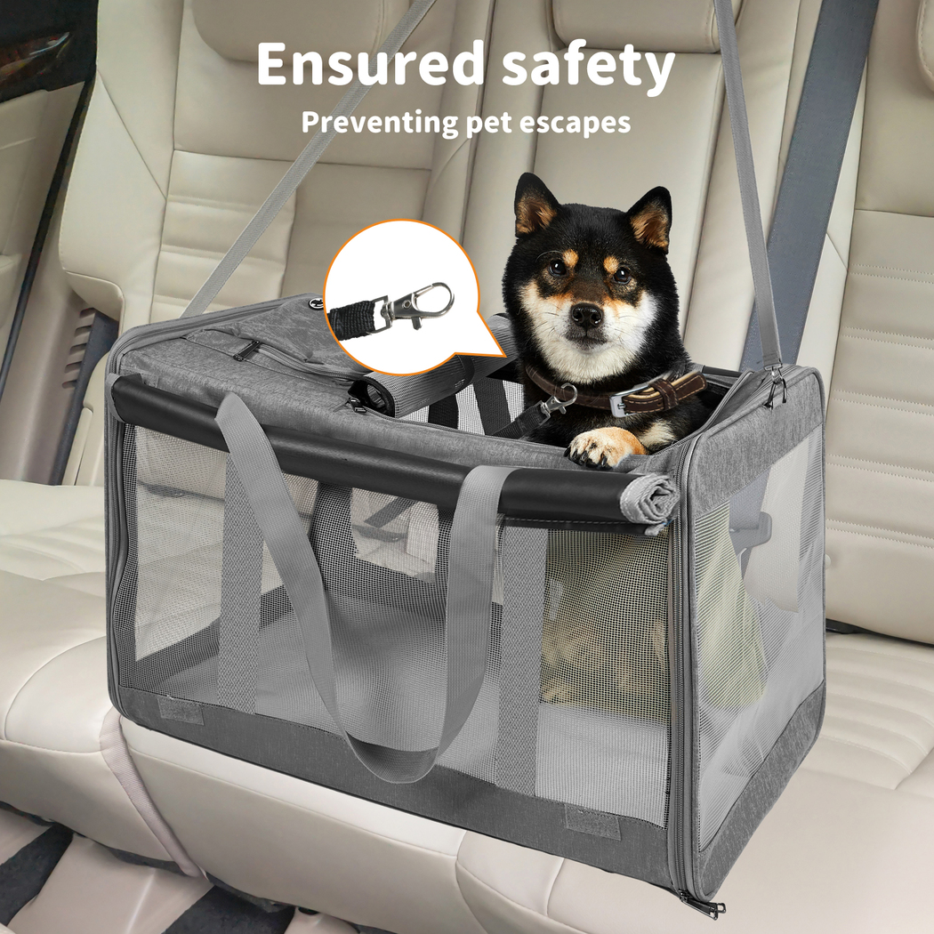 Pawz Pet Carrier Bag Foldable Dog Cat Soft Crate Travel Cage Portable Car Kennel - Picture 54 of 84