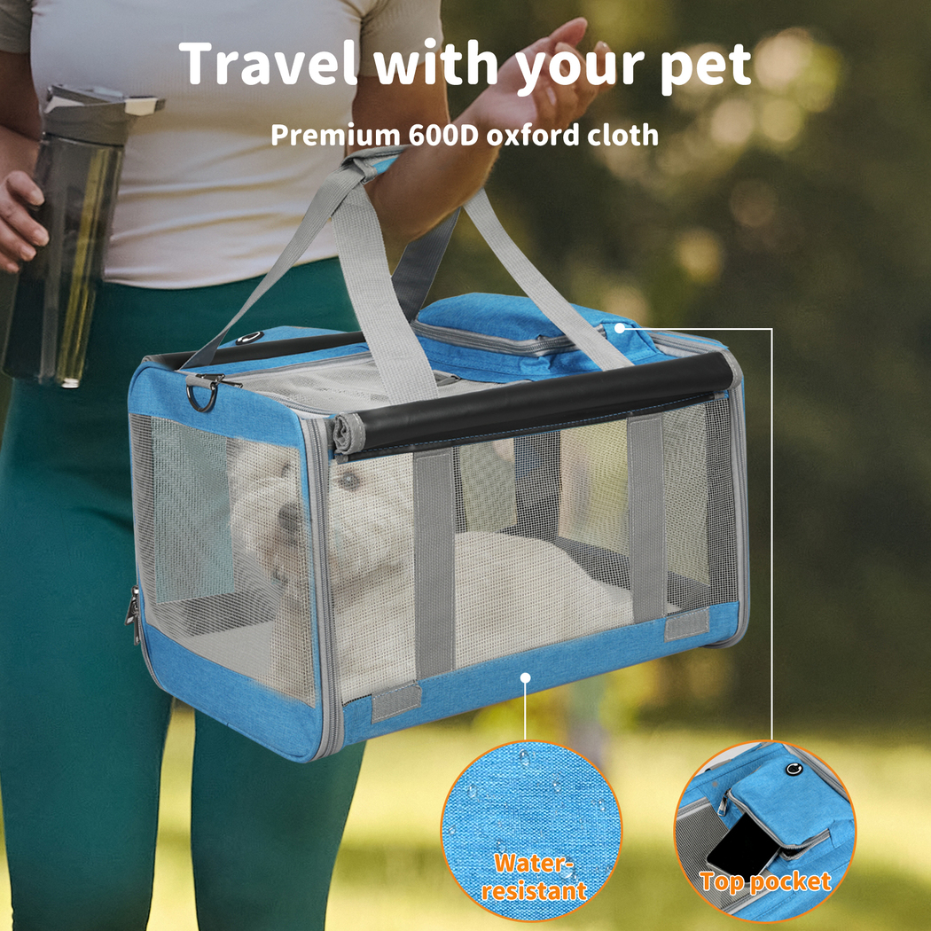Pawz Pet Carrier Bag Foldable Dog Cat Soft Crate Travel Cage Portable Car Kennel - Picture 26 of 84