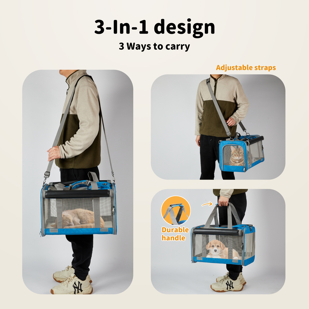 Pawz Pet Carrier Bag Foldable Dog Cat Soft Crate Travel Cage Portable Car Kennel - Picture 31 of 84