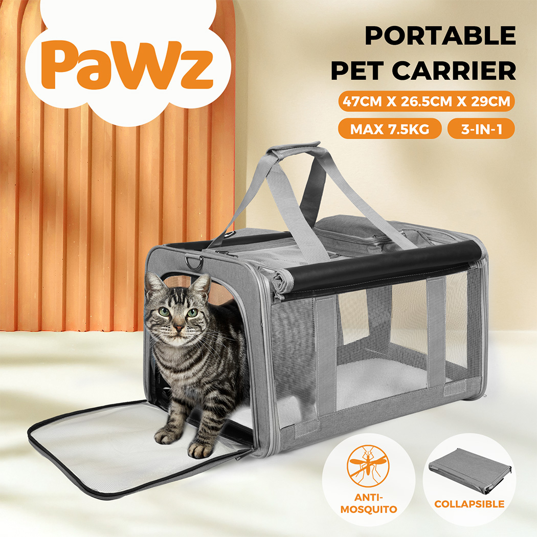 Pawz Pet Carrier Bag Foldable Dog Cat Soft Crate Travel Cage Portable Car Kennel - Picture 61 of 84