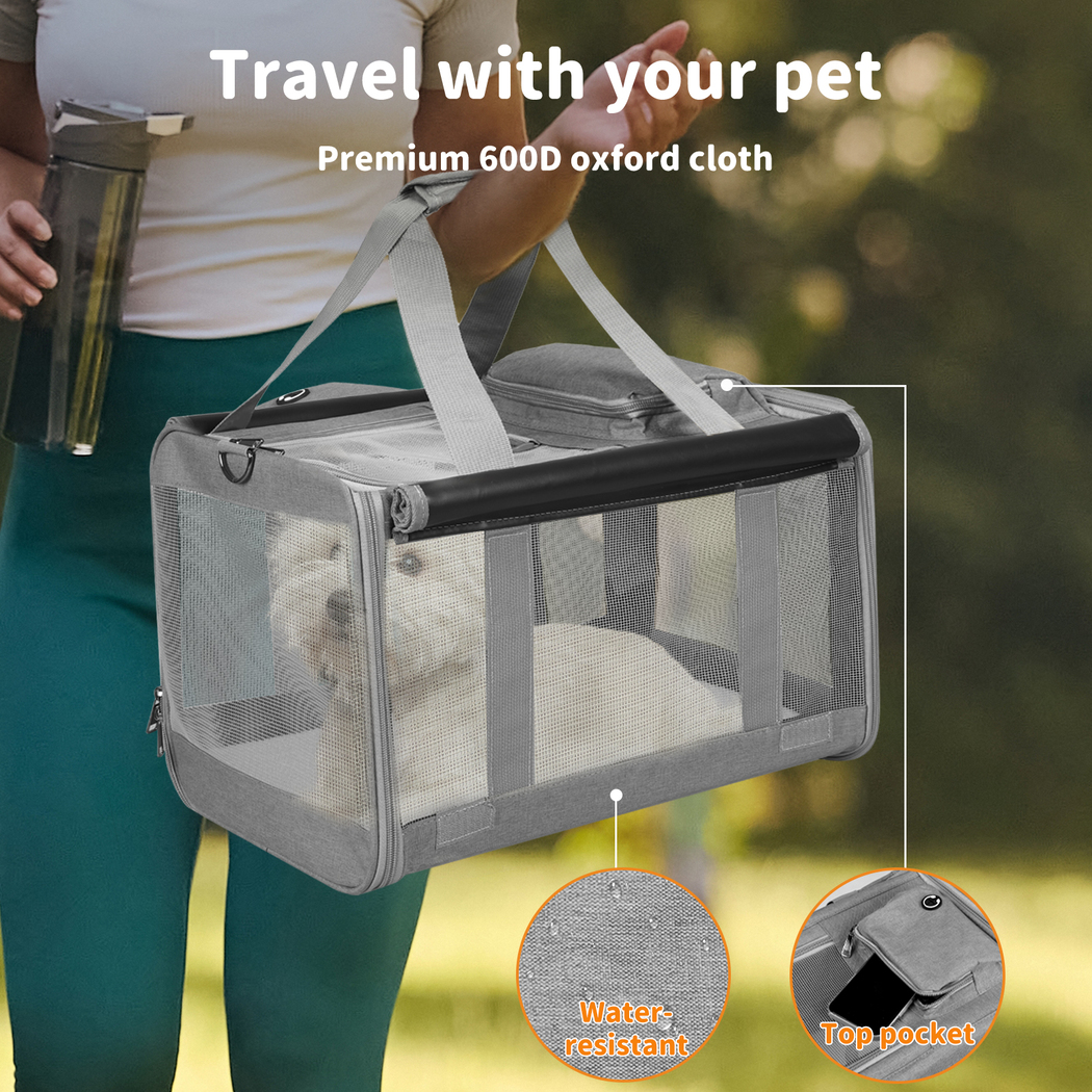 Pawz Pet Carrier Bag Foldable Dog Cat Soft Crate Travel Cage Portable Car Kennel - Picture 62 of 84