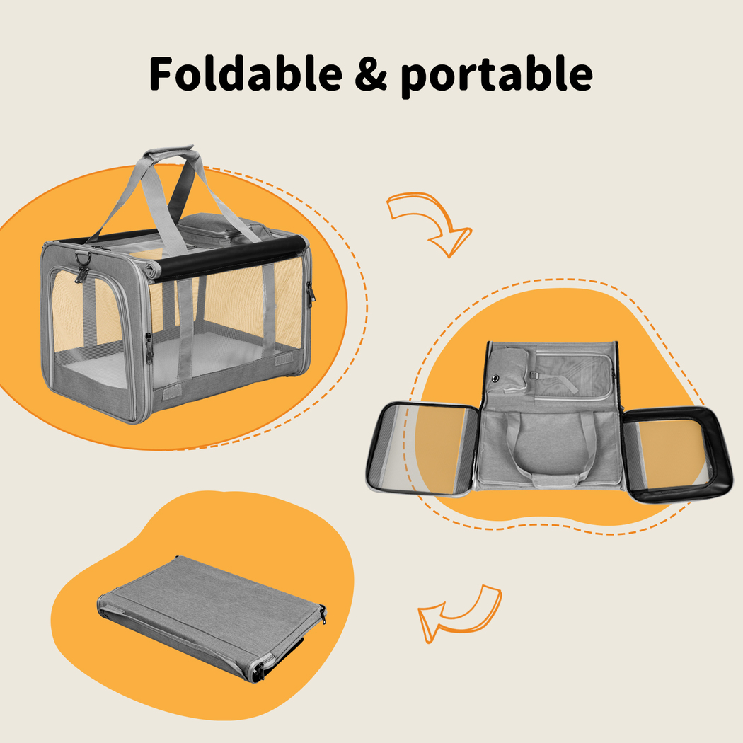 Pawz Pet Carrier Bag Foldable Dog Cat Soft Crate Travel Cage Portable Car Kennel - Picture 68 of 84
