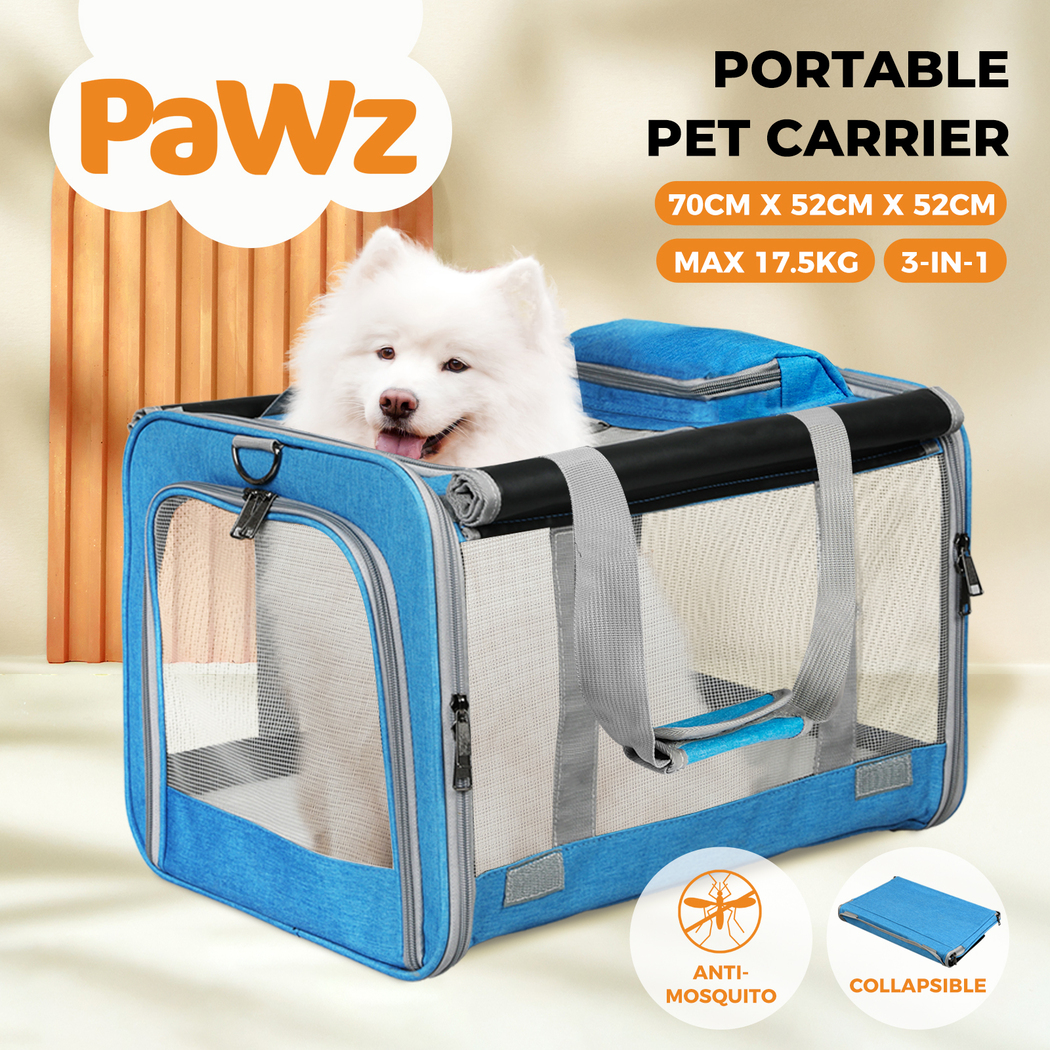 Pawz Pet Carrier Bag Foldable Dog Cat Soft Crate Travel Cage Portable Car Kennel - Picture 37 of 84