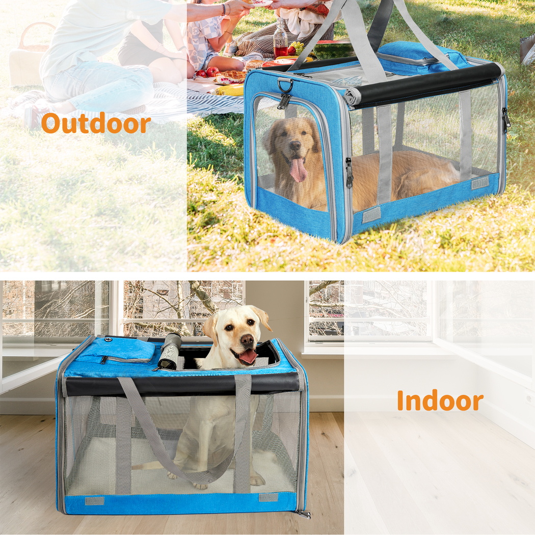 Pawz Pet Carrier Bag Foldable Dog Cat Soft Crate Travel Cage Portable Car Kennel - Picture 46 of 84