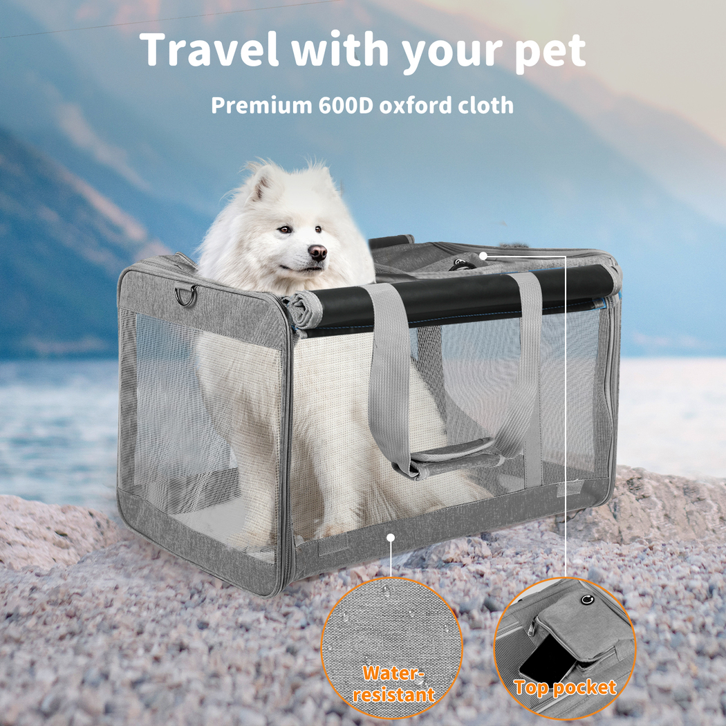 Pawz Pet Carrier Bag Foldable Dog Cat Soft Crate Travel Cage Portable Car Kennel - Picture 74 of 84