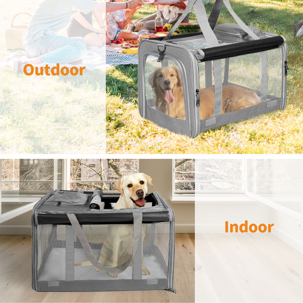 Pawz Pet Carrier Bag Foldable Dog Cat Soft Crate Travel Cage Portable Car Kennel - Picture 82 of 84