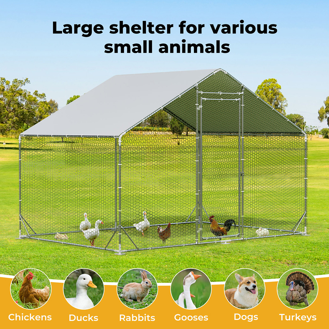 Pawz Chicken Coop Extra Large Walk in Hen Cage Rabbit Hutch Ferret House Cover - Picture 14 of 48
