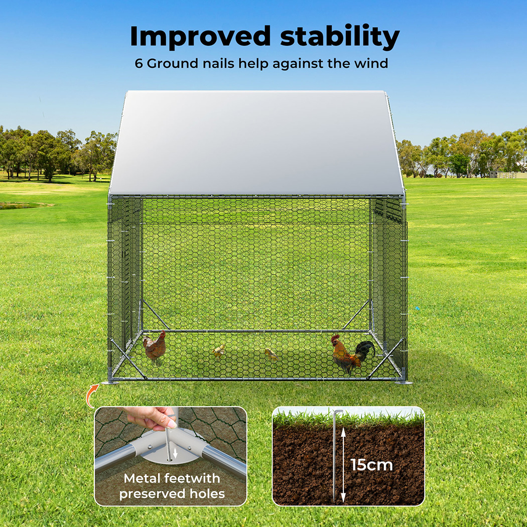 Pawz Chicken Coop Extra Large Walk in Hen Cage Rabbit Hutch Ferret House Cover - Picture 17 of 48