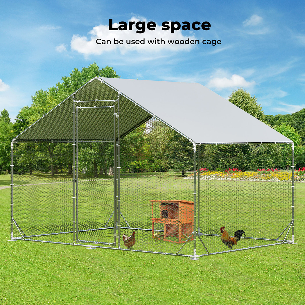 Pawz Chicken Coop Extra Large Walk in Hen Cage Rabbit Hutch Ferret House Cover - Picture 21 of 48