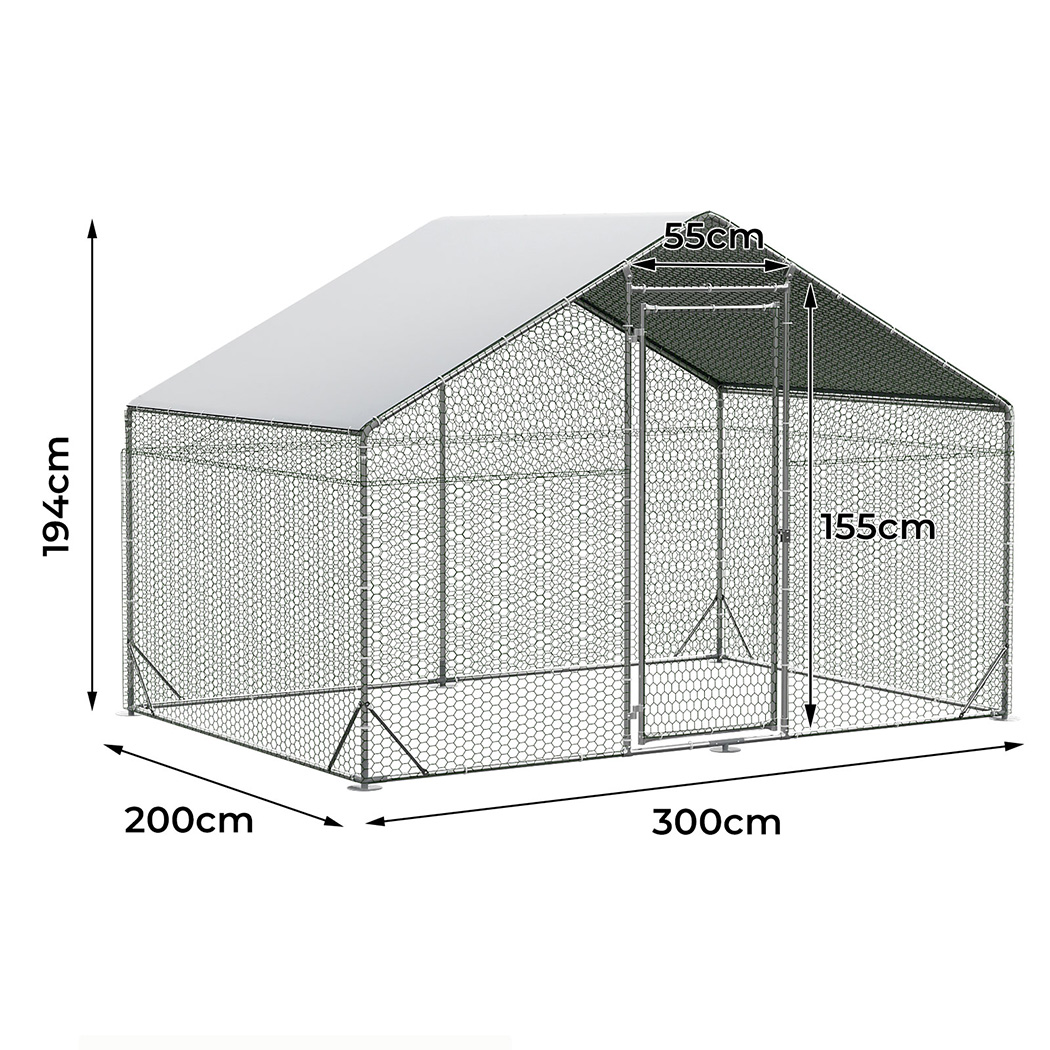 Pawz Chicken Coop Extra Large Walk in Hen Cage Rabbit Hutch Ferret House Cover - Picture 22 of 48