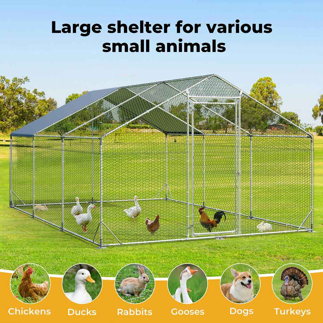 Pawz Chicken Coop Extra Large Walk in Hen Cage Rabbit Hutch Ferret House Cover - Picture 38 of 48