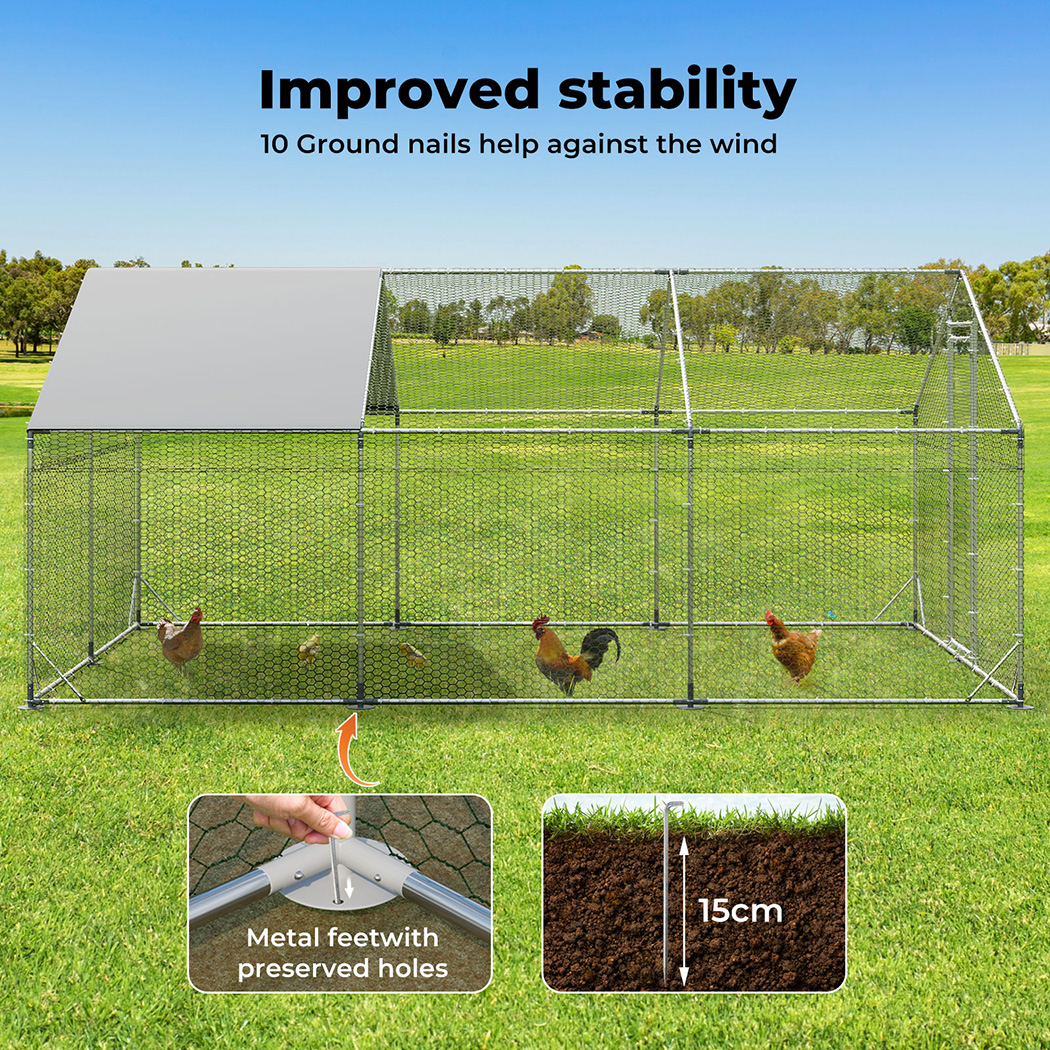 Pawz Chicken Coop Extra Large Walk in Hen Cage Rabbit Hutch Ferret House Cover - Picture 41 of 48