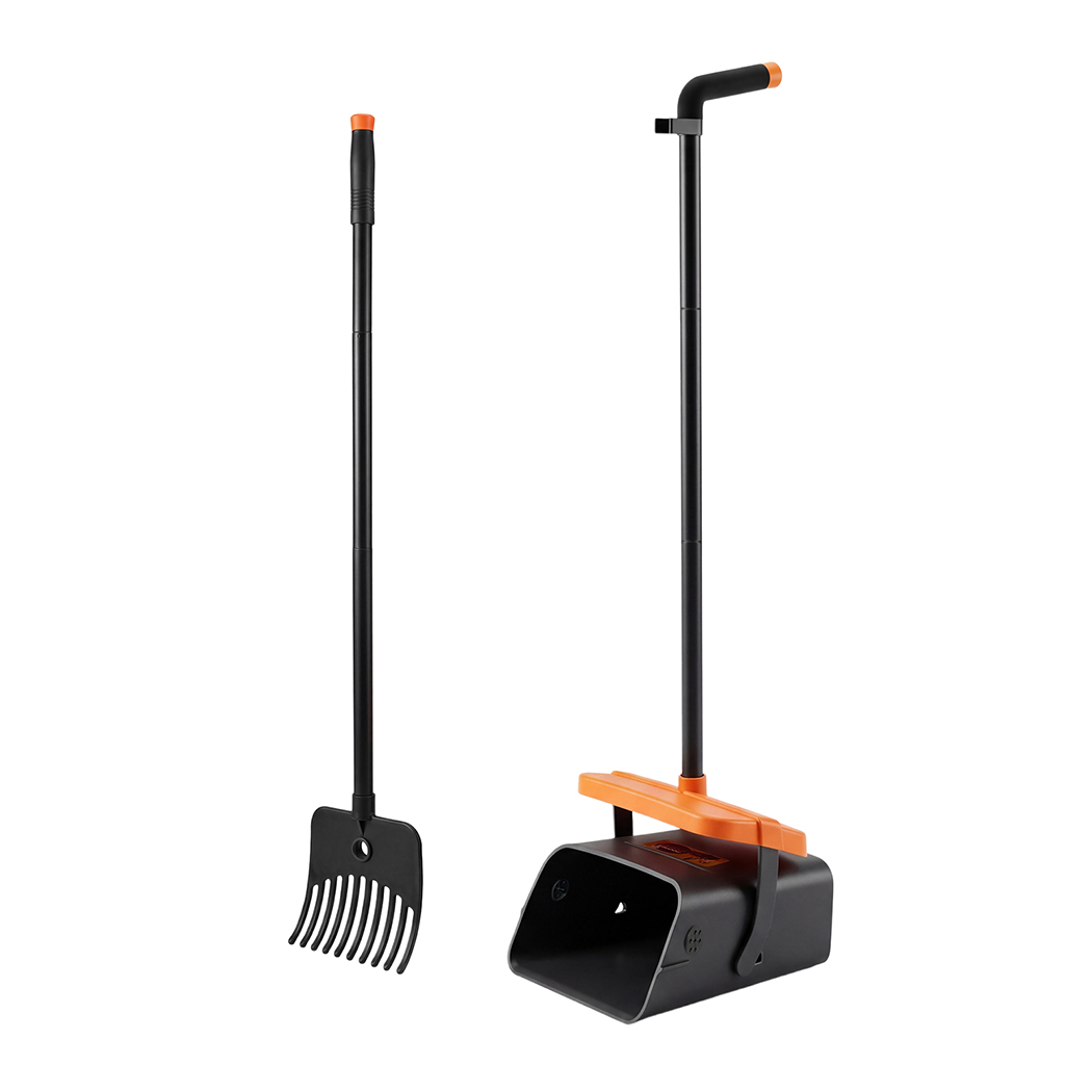 Pawz Pooper Scooper Rake Kit Long Handle Dog Poop Picker Easy Pickup Outdoor